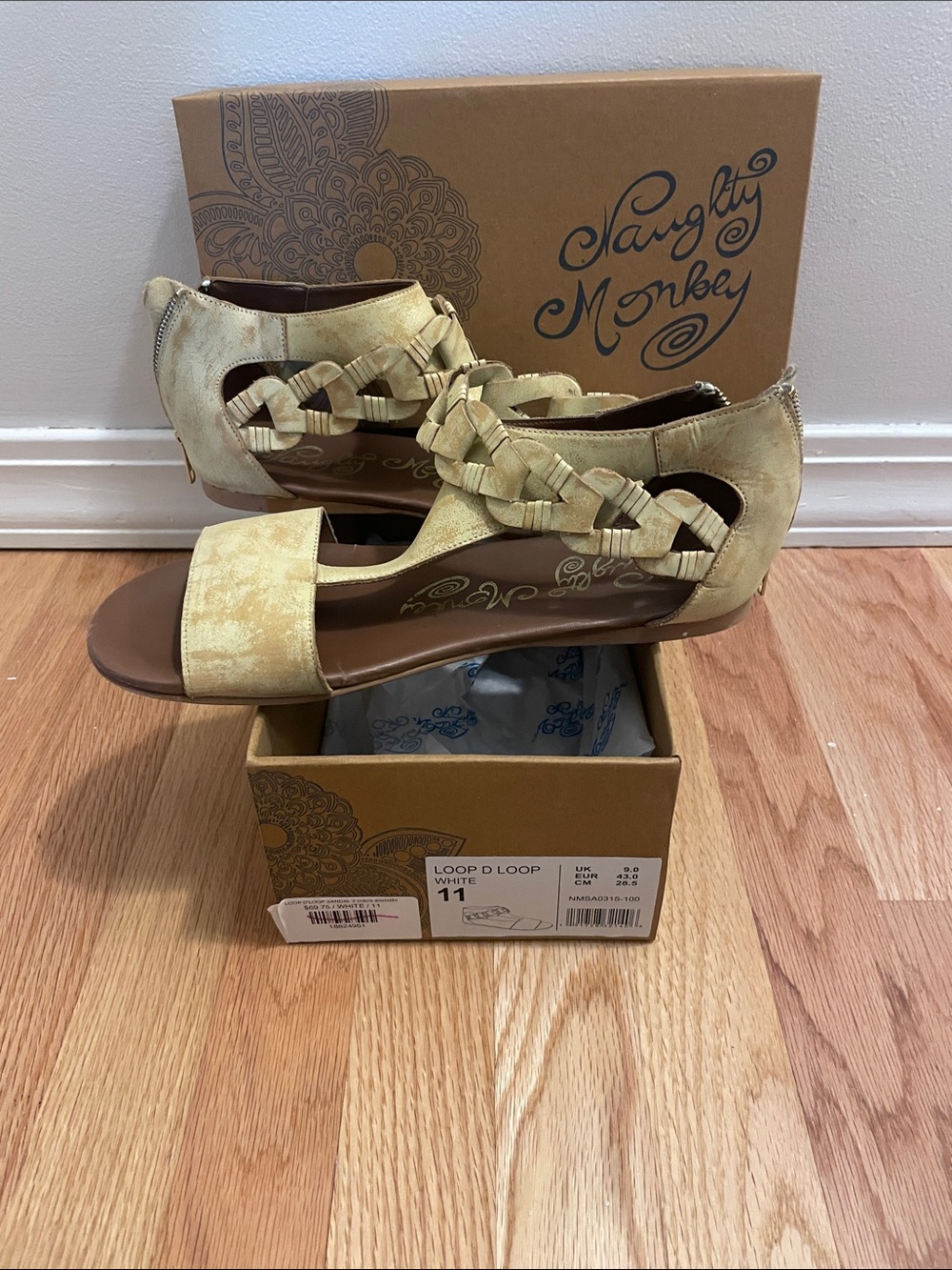 naughty monkey Braided Loop Sandal in Cream